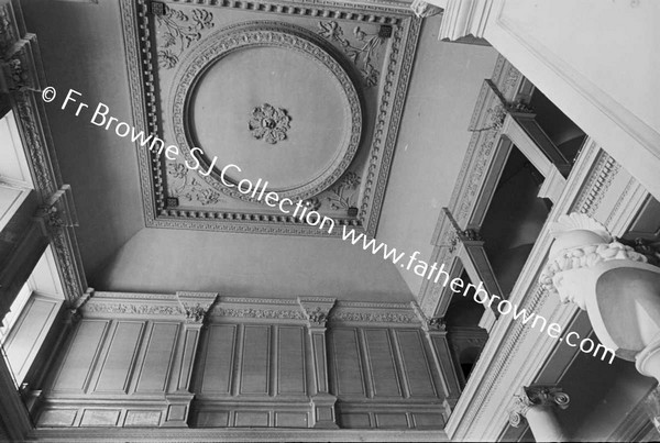 CASTLETOWN HOUSE  CEILING OF HALL FROM INNER HALL